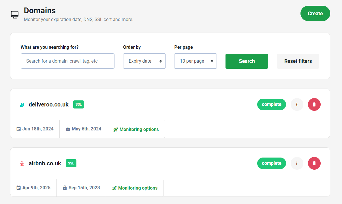 FREE Domain Monitoring Tool