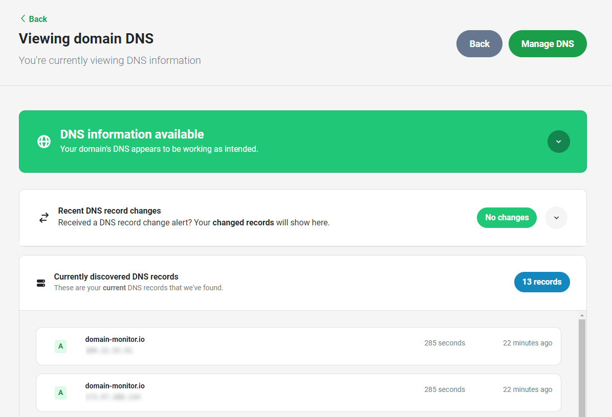 All-in-one DNS monitoring tool for your domain