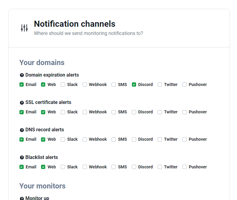 Notification channels