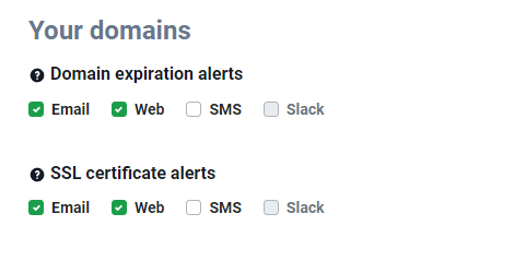 Choose your notification types