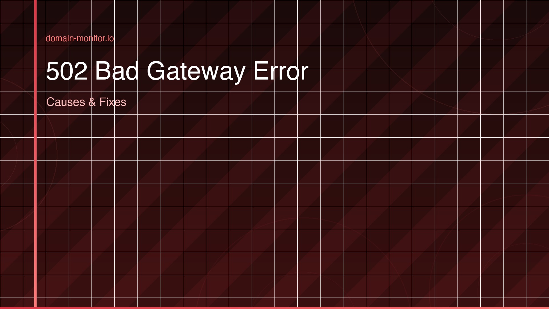 Browser showing a 502 Bad Gateway error message on a dark screen