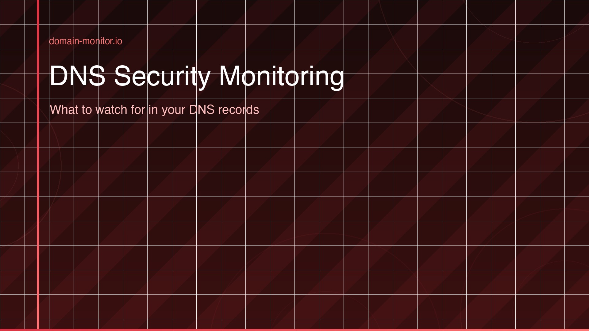 DNS security monitoring dashboard showing nameserver change alert MX record modification and suspicious CNAME changes