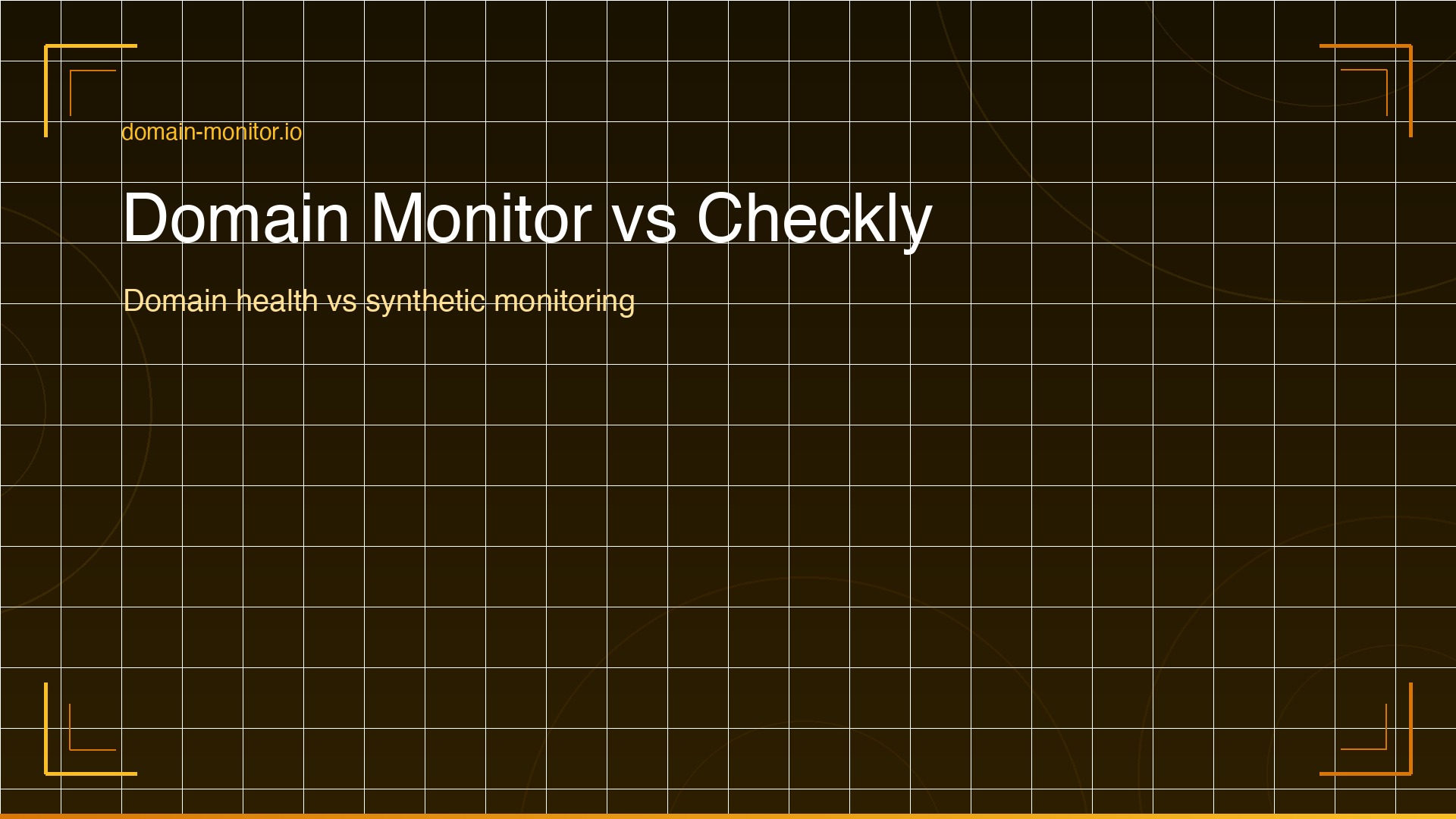 Comparison of Domain Monitor vs Checkly showing developer synthetic monitoring with Playwright versus domain health monitoring SSL DNS and expiry alerts