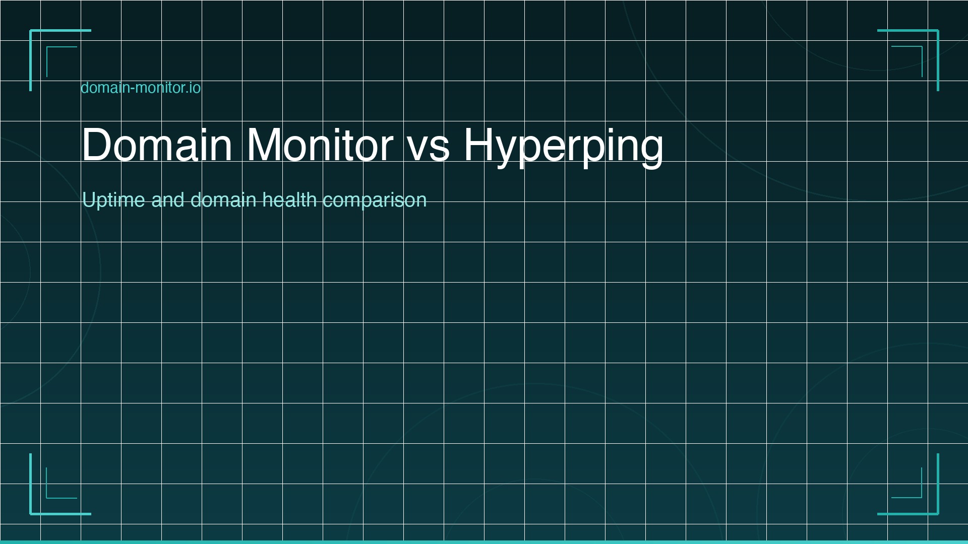 Side by side feature comparison of Domain Monitor vs Hyperping showing uptime status pages versus domain health monitoring SSL and DNS alerts