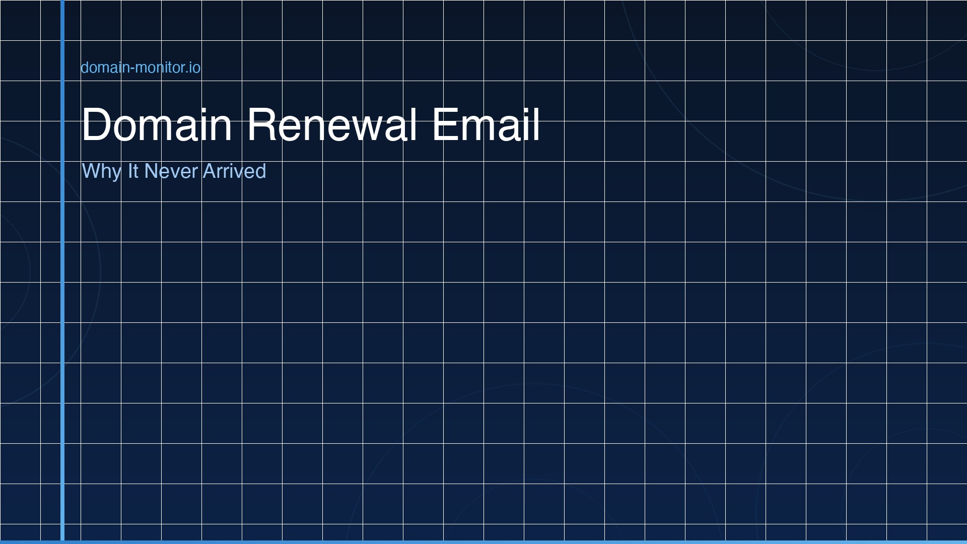 Email inbox showing spam folder with domain renewal notice filtered as junk, alongside domain expiry monitoring dashboard showing alert