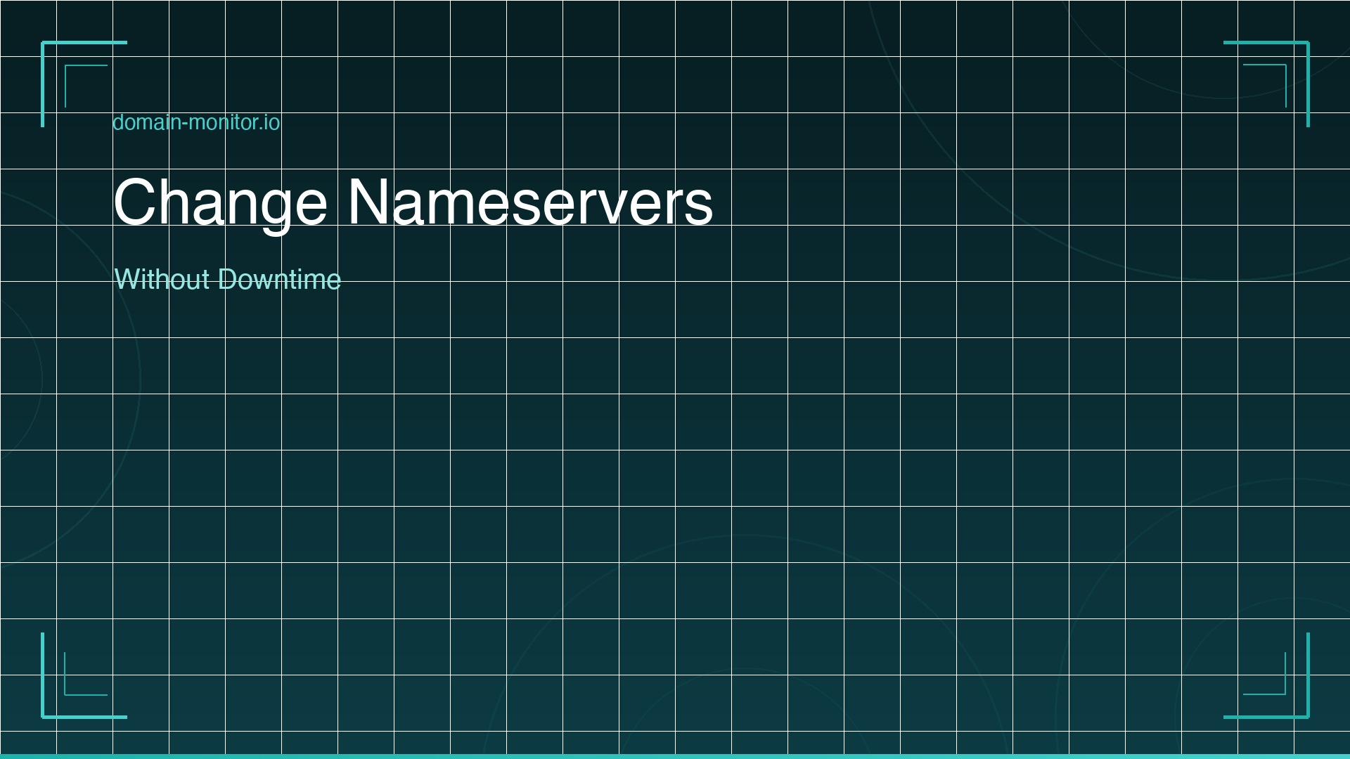 DNS migration timeline showing nameserver change steps with TTL countdown, record verification and zero-downtime cutover sequence