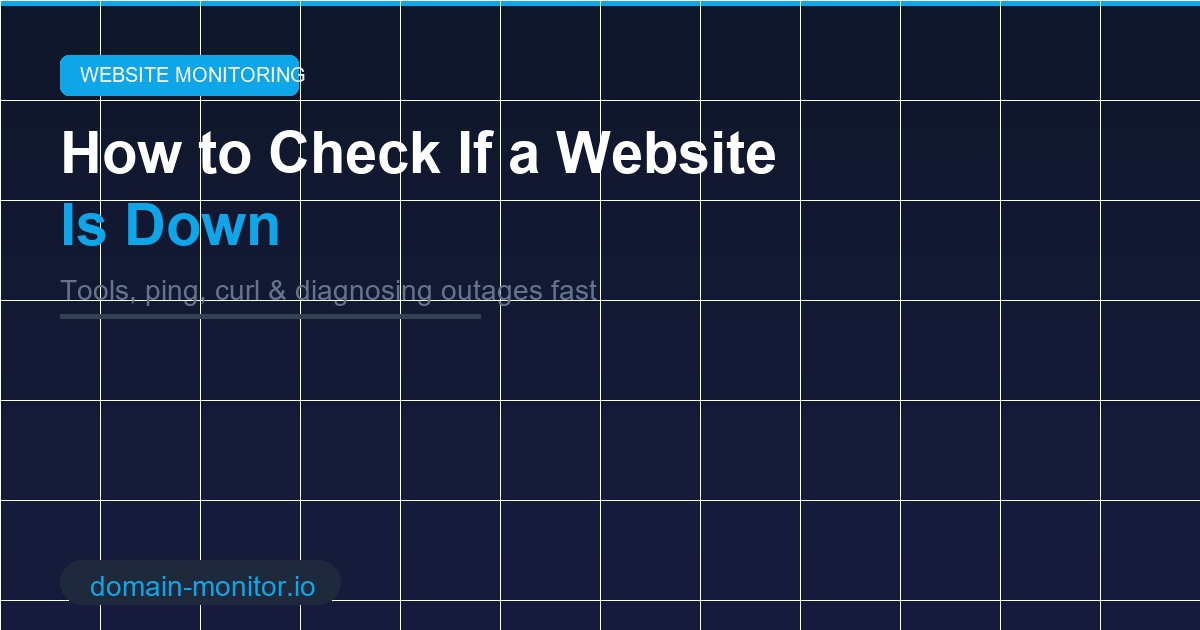 Website down checker tool showing red offline status with diagnostic results