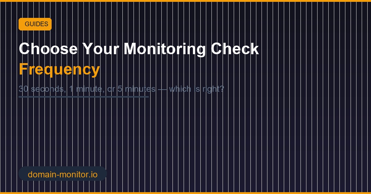 Monitoring check frequency comparison chart showing tradeoffs between 30 second, 1 minute and 5 minute intervals