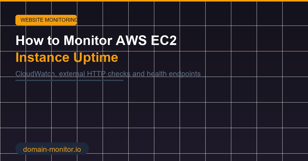 AWS EC2 instance monitoring dashboard showing uptime status and CloudWatch health metrics