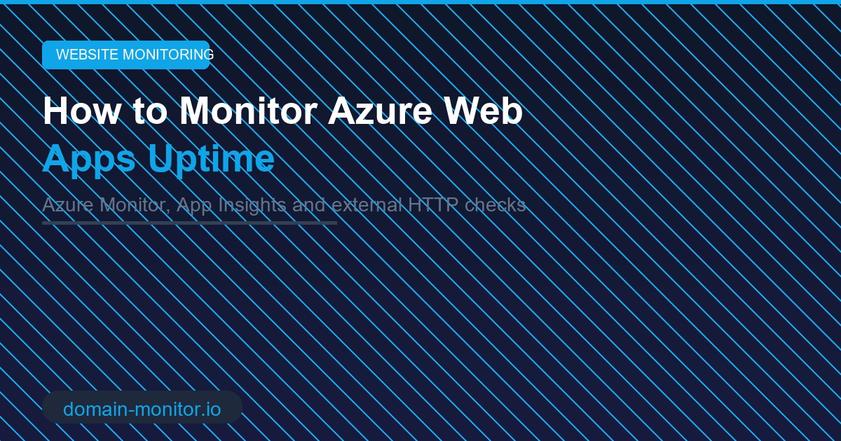 Azure Web App monitoring dashboard showing uptime status and App Service health metrics
