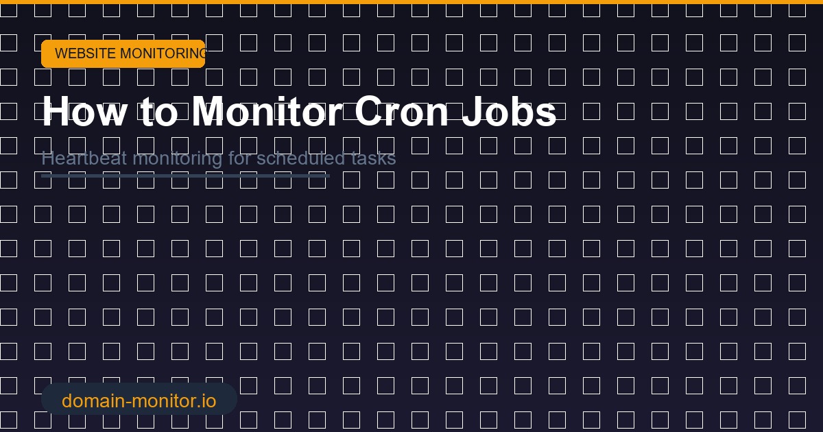 Cron job monitoring dashboard showing scheduled task heartbeat status and missed execution alerts