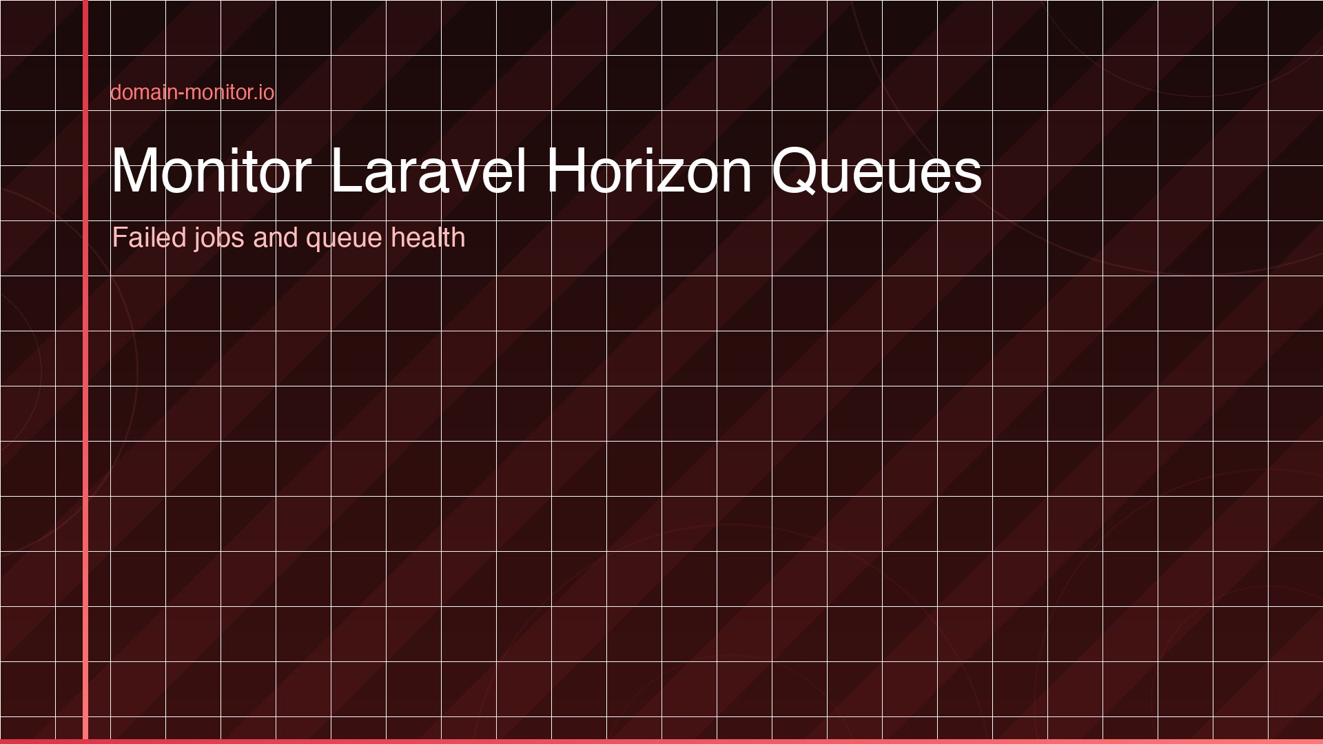 Laravel Horizon dashboard showing queue throughput, failed jobs and worker status in a dark terminal-style interface