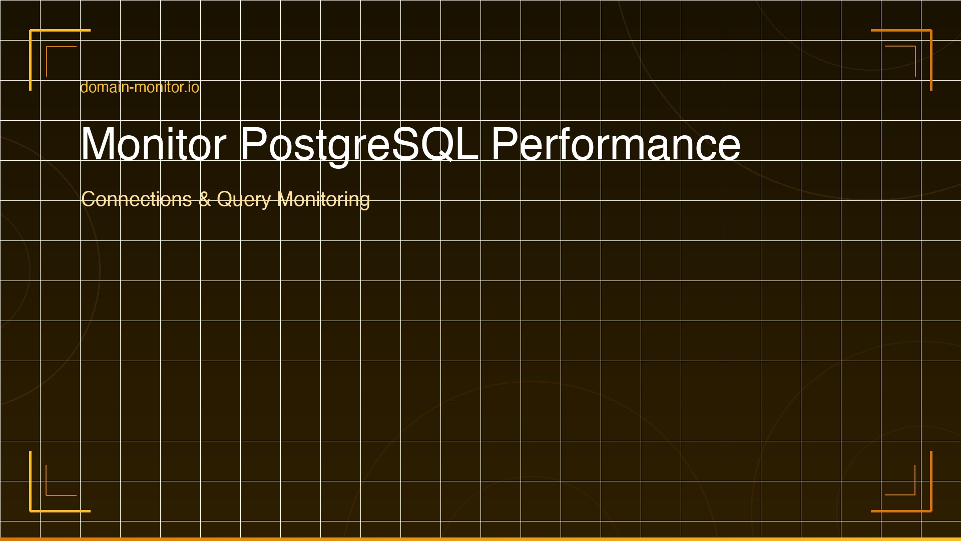 PostgreSQL monitoring dashboard showing active queries, connection pool usage, table bloat and replication status
