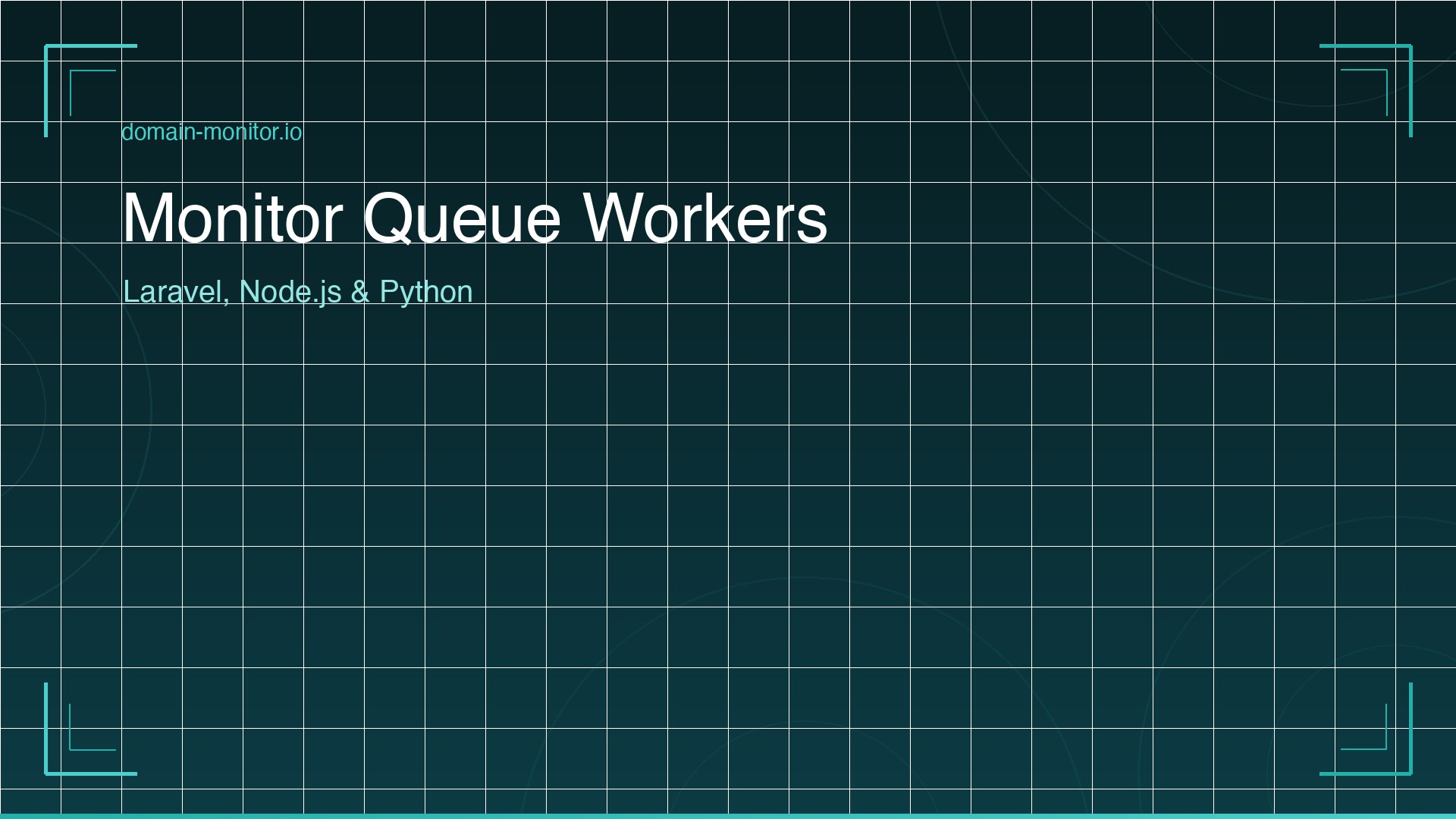 Queue worker monitoring dashboard showing job processing rates, failed jobs, queue depth and worker health across Laravel Horizon and BullMQ