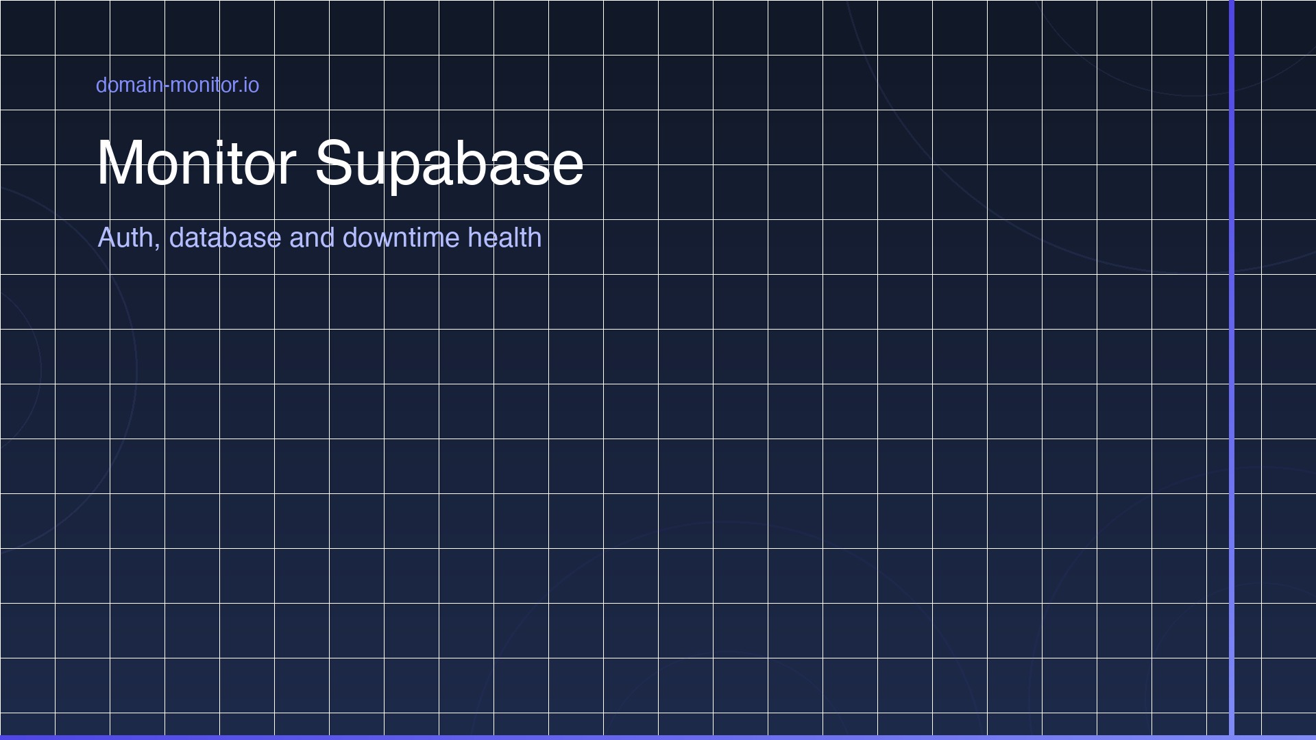 Supabase project dashboard showing database connections, auth requests and API response times with status indicators