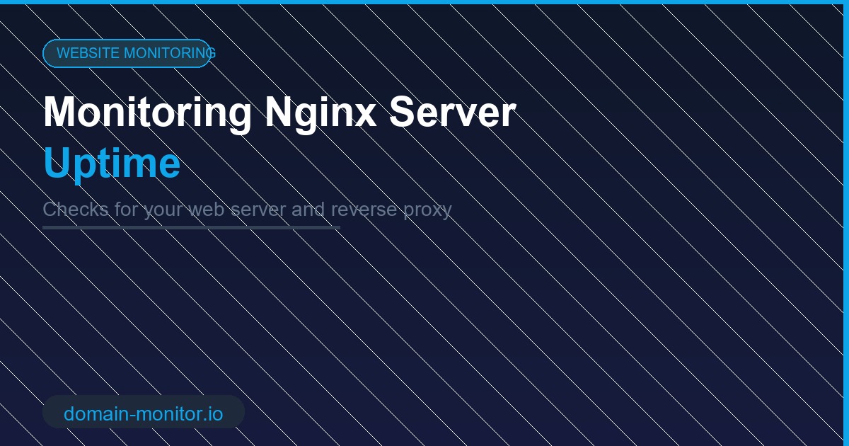 Nginx server monitoring dashboard showing web server uptime and connection health metrics