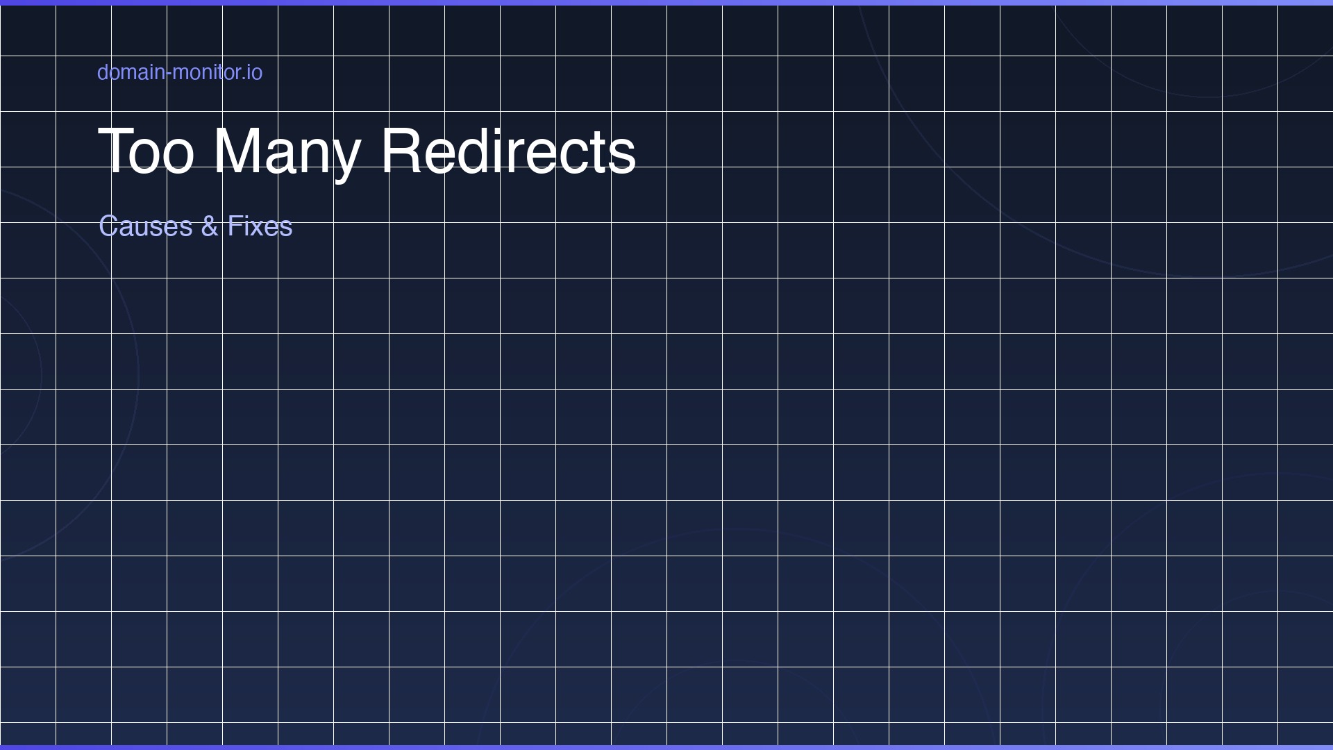 Browser error page showing too many redirects error message