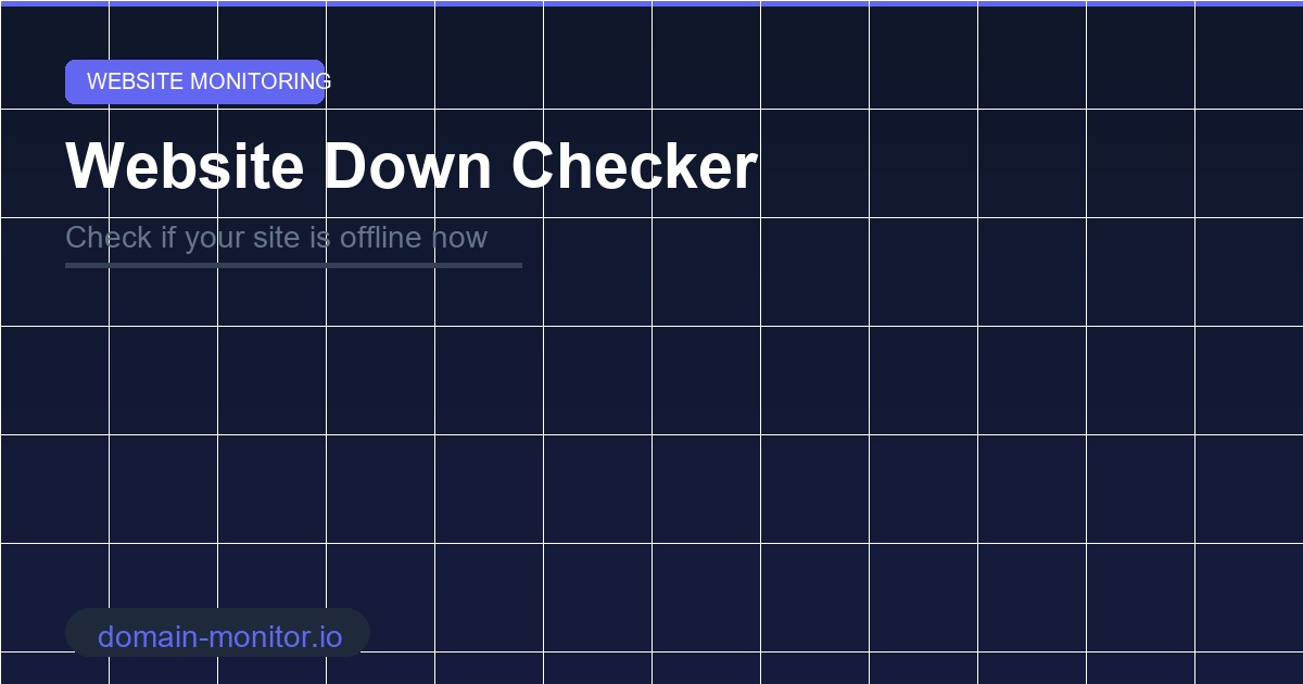 Website down checker tool showing red alert status for offline website