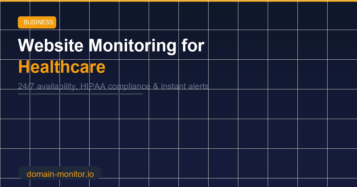 Healthcare website monitoring showing patient portal uptime and availability status