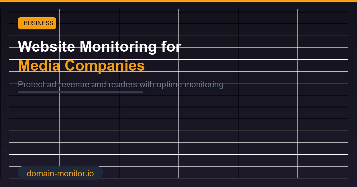 Media website monitoring dashboard showing uptime status and response times for news and content sites