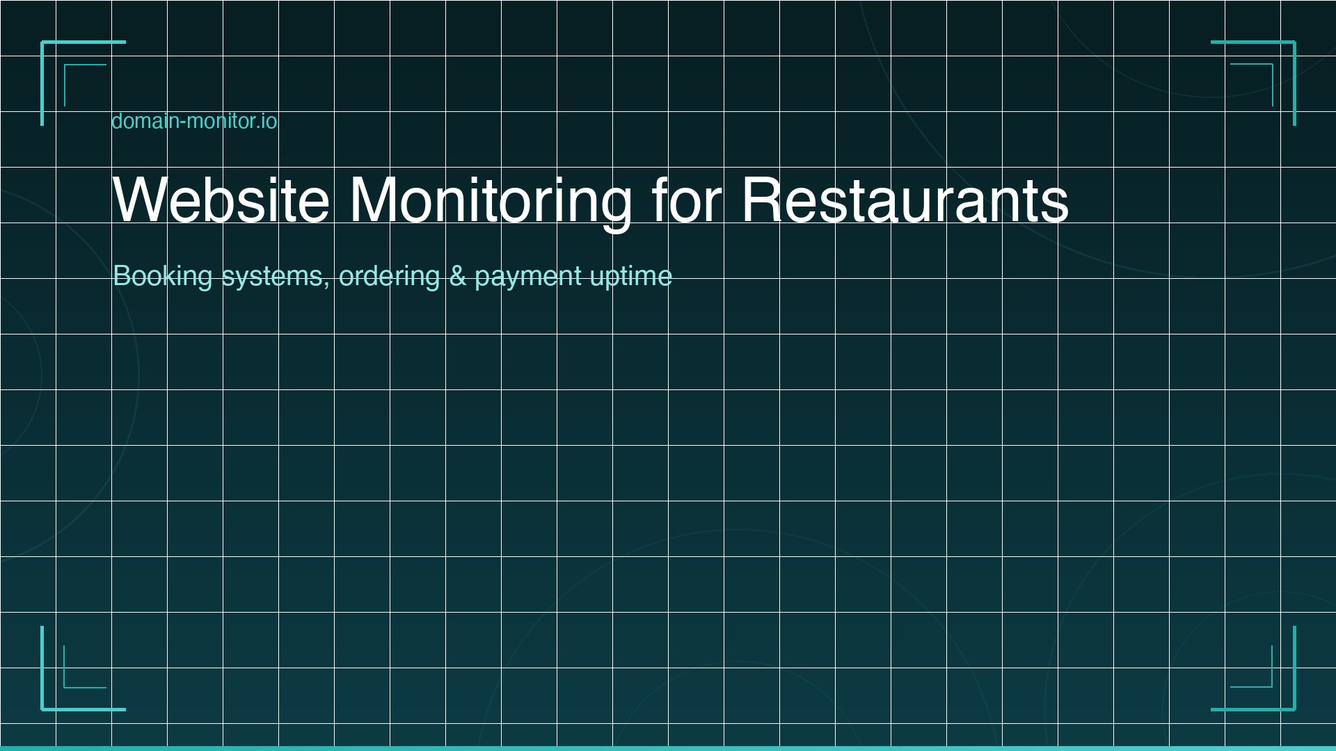 Restaurant website monitoring showing online ordering system uptime booking platform availability and payment flow checks