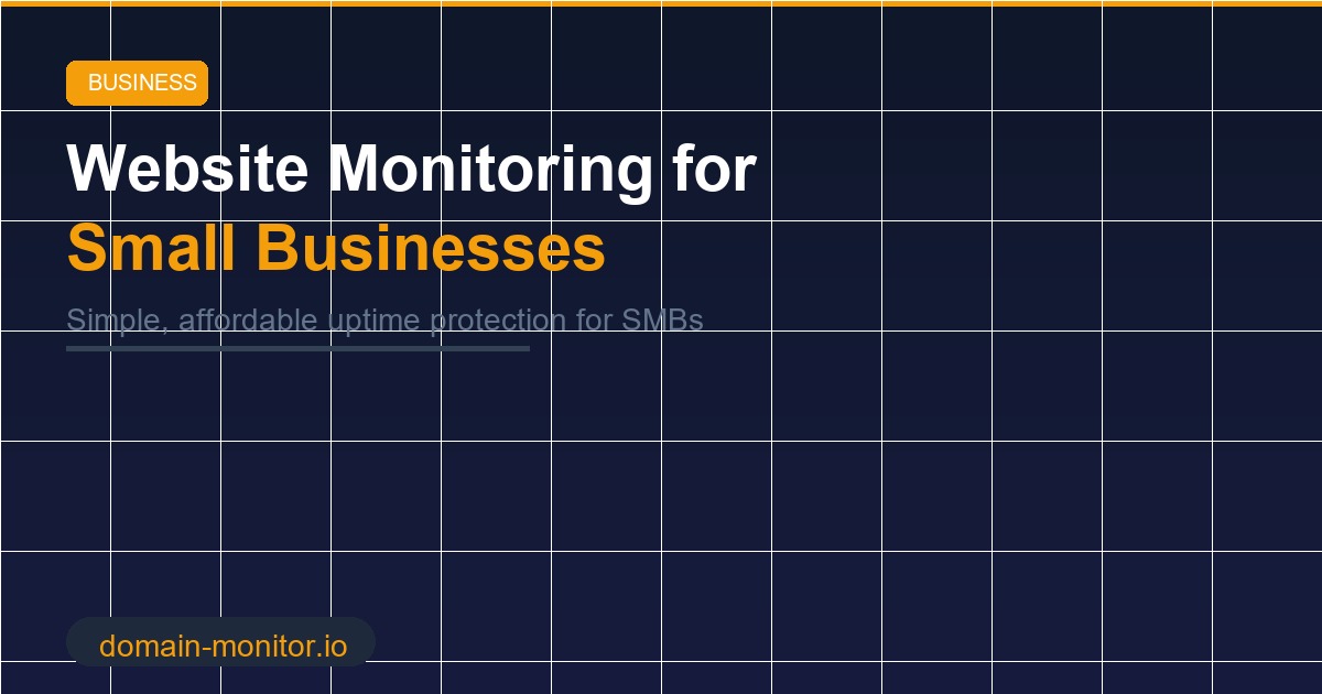 Small business website monitoring dashboard showing uptime status and alert notifications