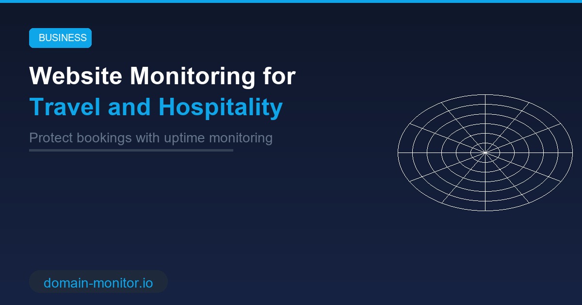 Travel website monitoring dashboard showing booking engine uptime and availability calendar status