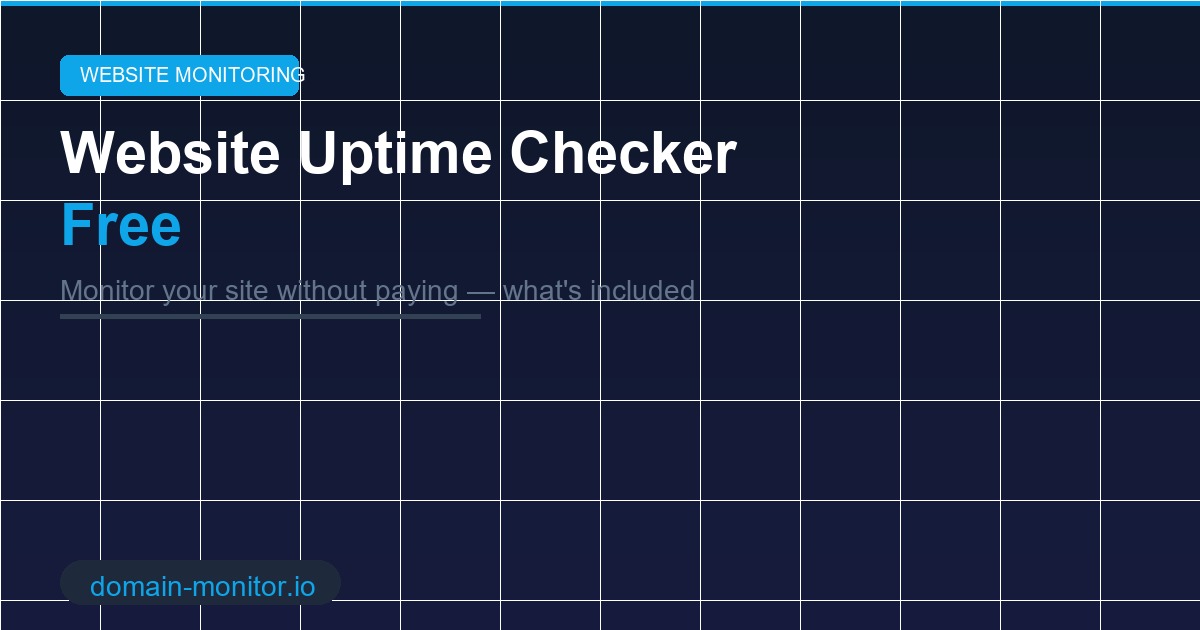Free website uptime checker dashboard showing monitor status and uptime percentages