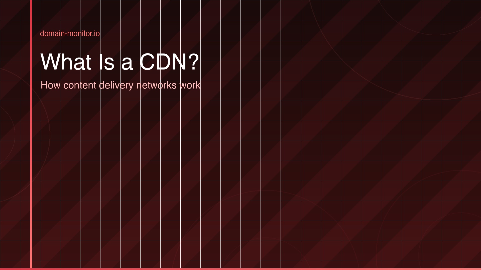 World map with CDN server nodes connected by glowing network lines showing global content distribution