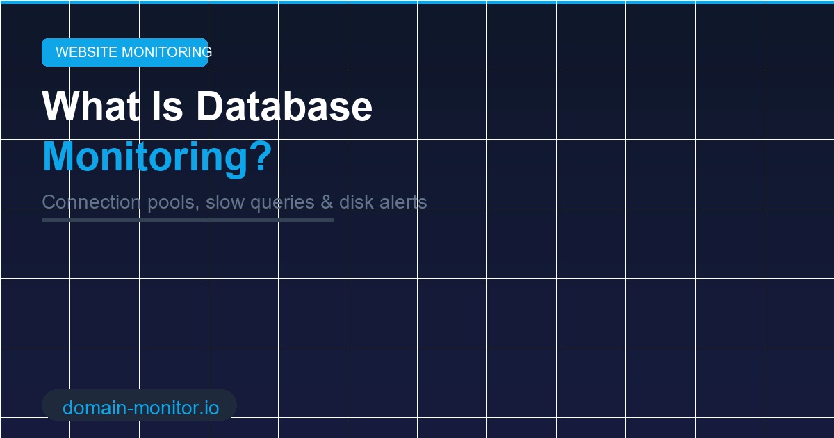 Database monitoring dashboard showing query performance, connection pools and storage usage