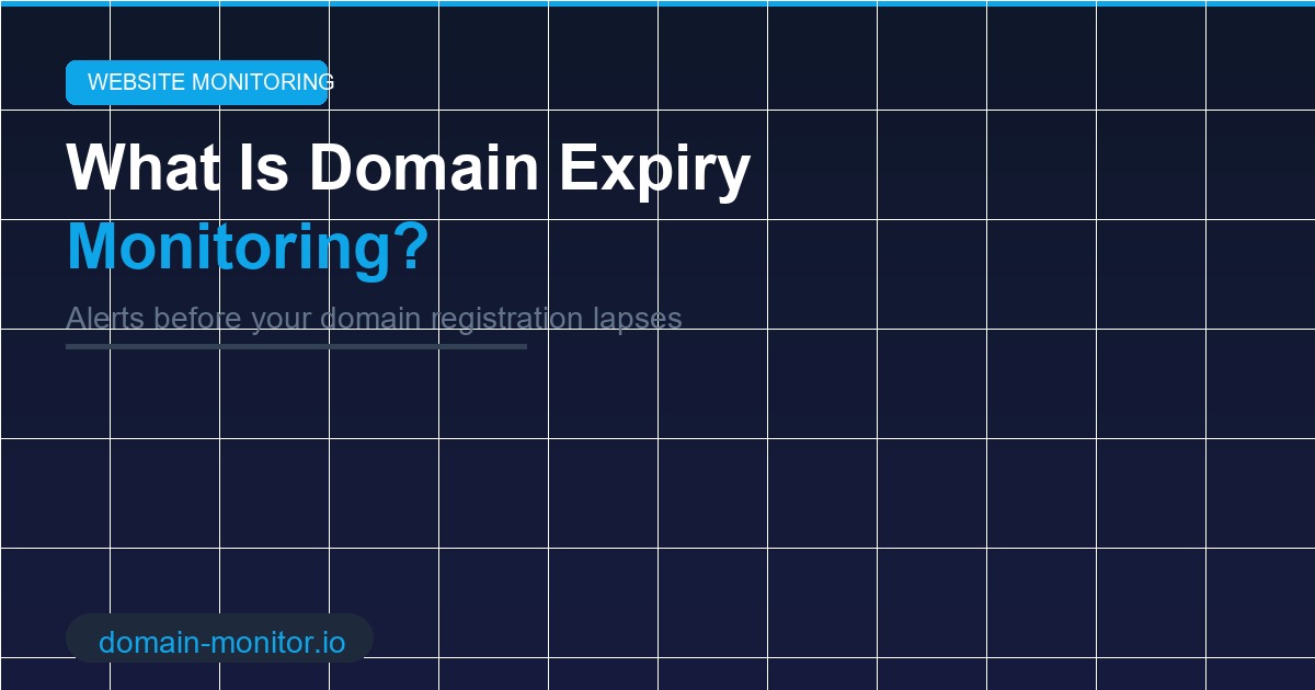 Domain expiry monitoring dashboard showing domain renewal dates and expiry countdown alerts