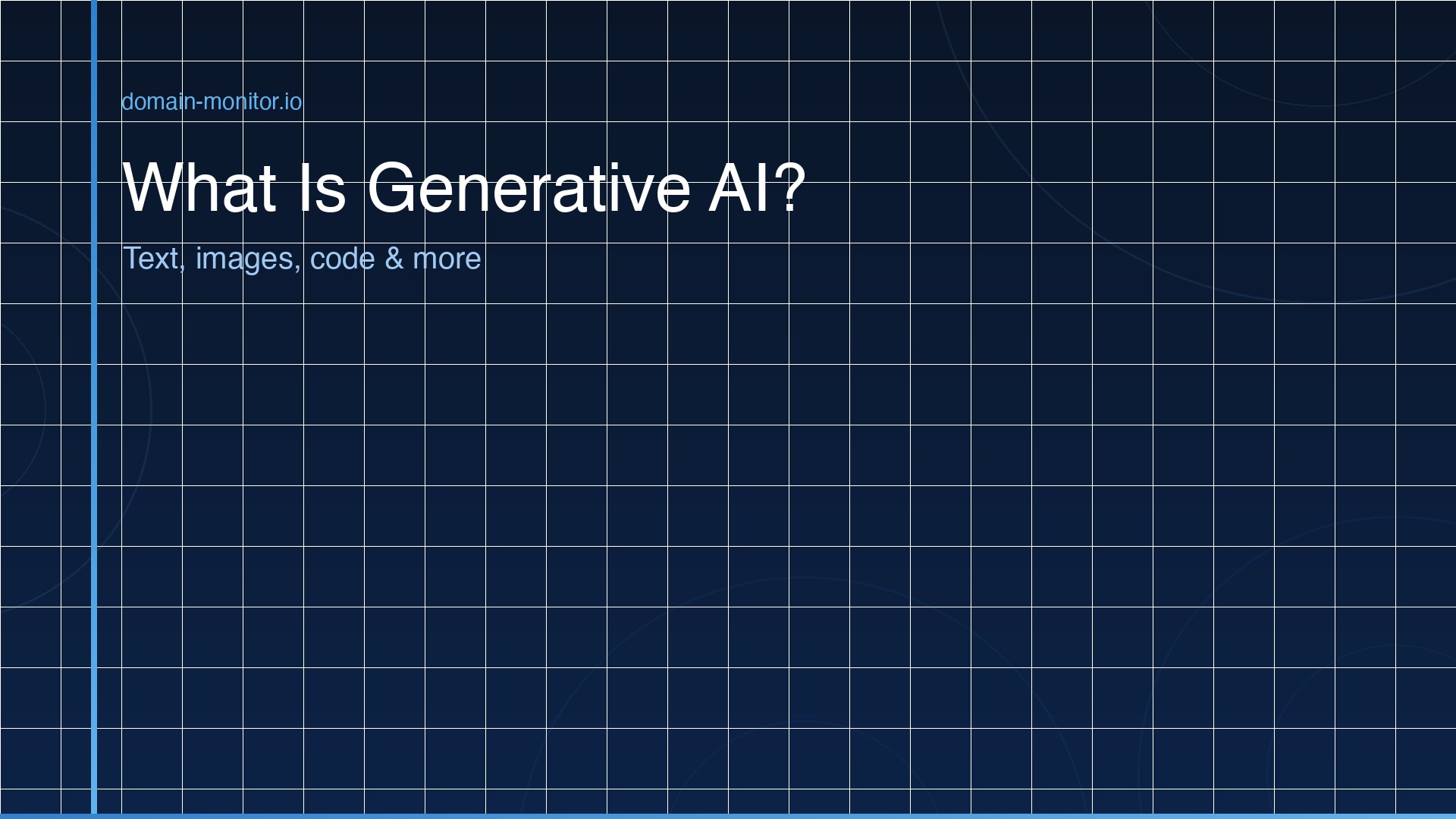 Creative output on a glowing screen showing text, code and images being generated by an AI system