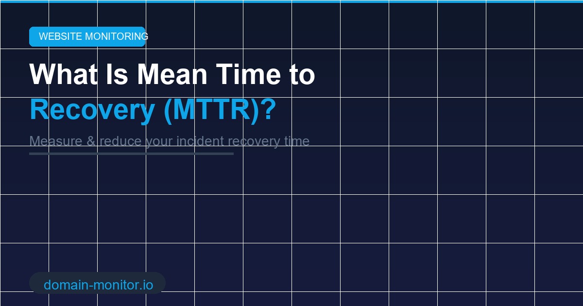 MTTR dashboard showing mean time to recovery metrics and incident resolution timeline