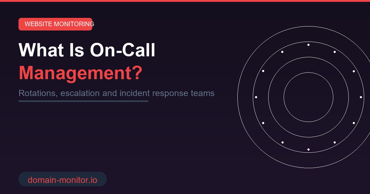 On-call management rotation calendar showing incident response schedule and escalation policy