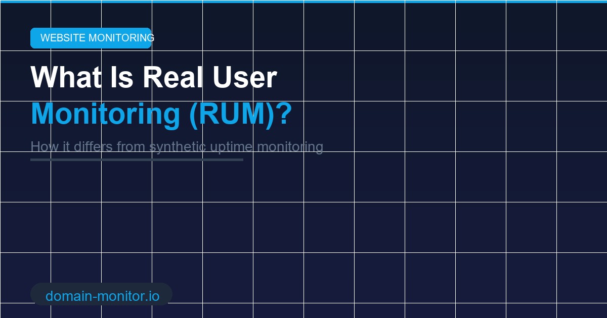Real user monitoring dashboard showing page load times and user session performance data