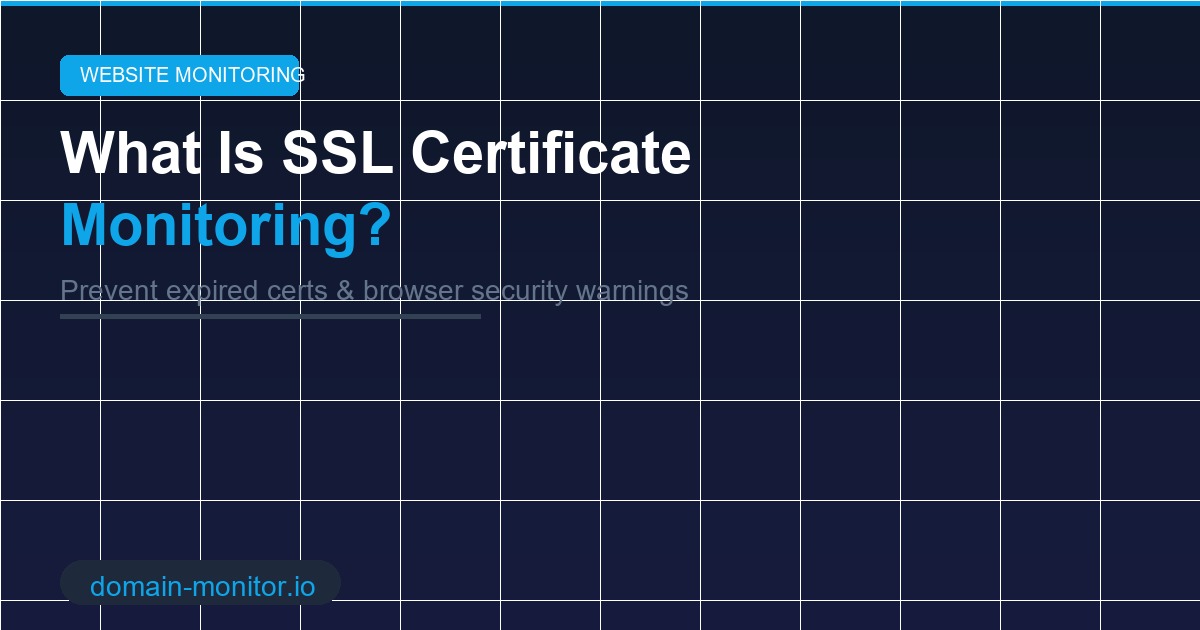 SSL certificate monitoring dashboard showing certificate expiry dates and renewal alerts